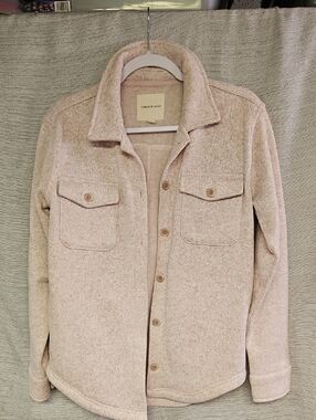 Thread & Supply Plush Button-Up Jacket in Blush Pink
